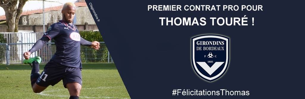 Cfa Girondins : Un contrat pro de 1 an pour Thomas Touré ! - Formation Girondins 