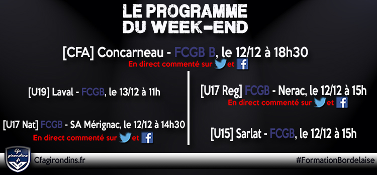 Cfa Girondins : Centre : La CFA à Concarneau, le programme du week-end - Formation Girondins 